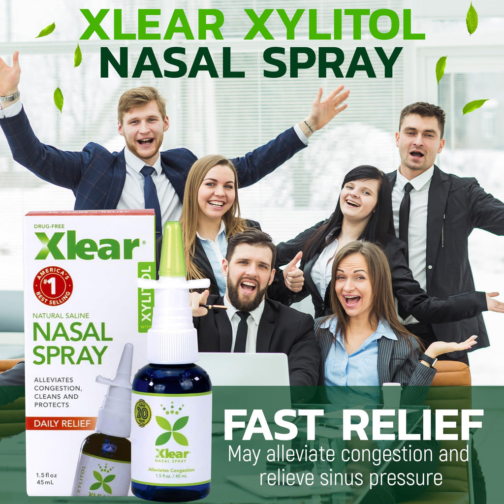 Xlear Dry Nose Relief Kit, All Day Dry Nose Rescue Kit Including Xlear Nasal Spray with Xylitol, Xlear Rescue Nasal Spray, Xlear