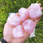 LAIDANLA Rose Quartz 2'' Natural Rough Stones Crystal Large Raw Crystals Bulk Healing Gemstones for Reiki Healing Tumbling Fount