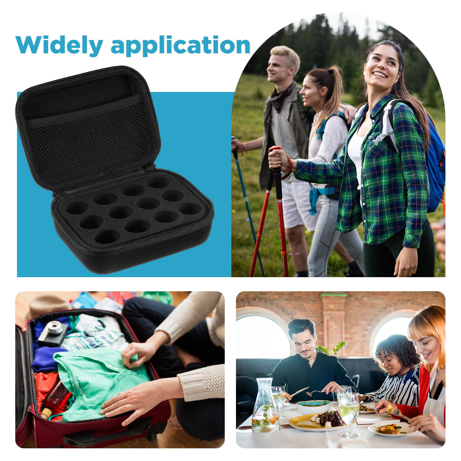 Teenyyou 12 Slots Diabetic Insulin Peptide Fridge Carrying Case Vial Holder Storage Protector Bag Fits Standard 10ml Vials, Insu