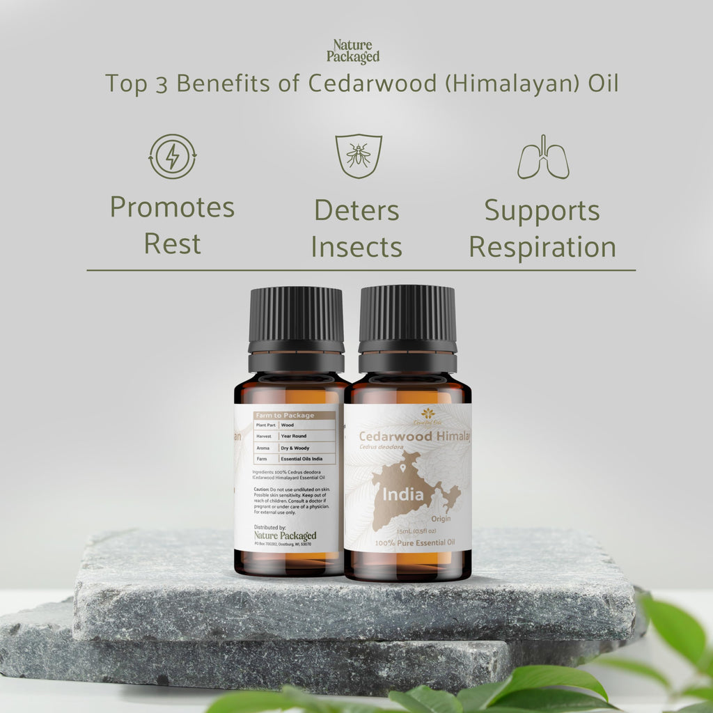 Nature Packaged Cedarwood Essential Oil (Himalayan) - Direct from Hindustan Mint & Agro in India - Essential Oil for Diffusers a
