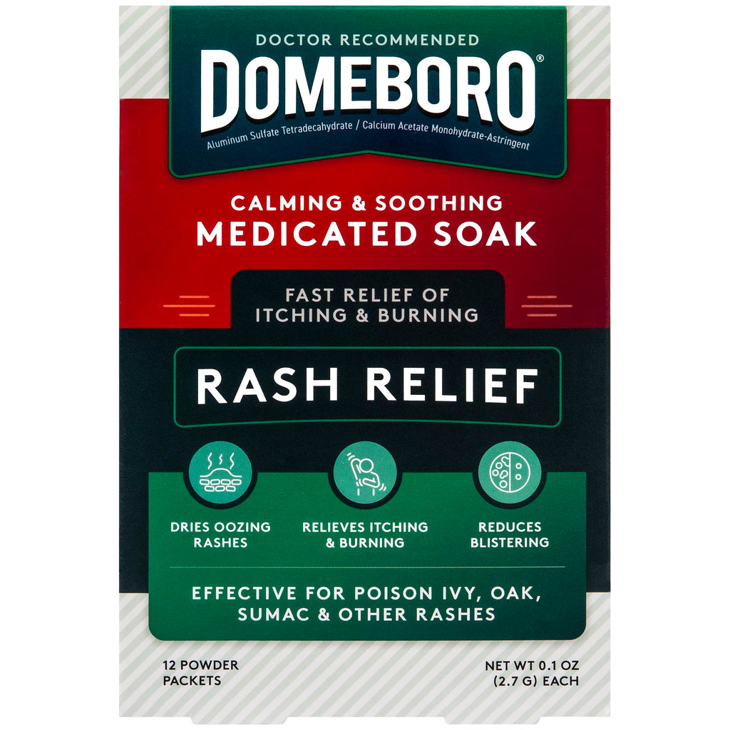 Domeboro Medicated Soak Rash Relief (Burows Solution), 12 Count (Pack of 1) - Packaging May Vary