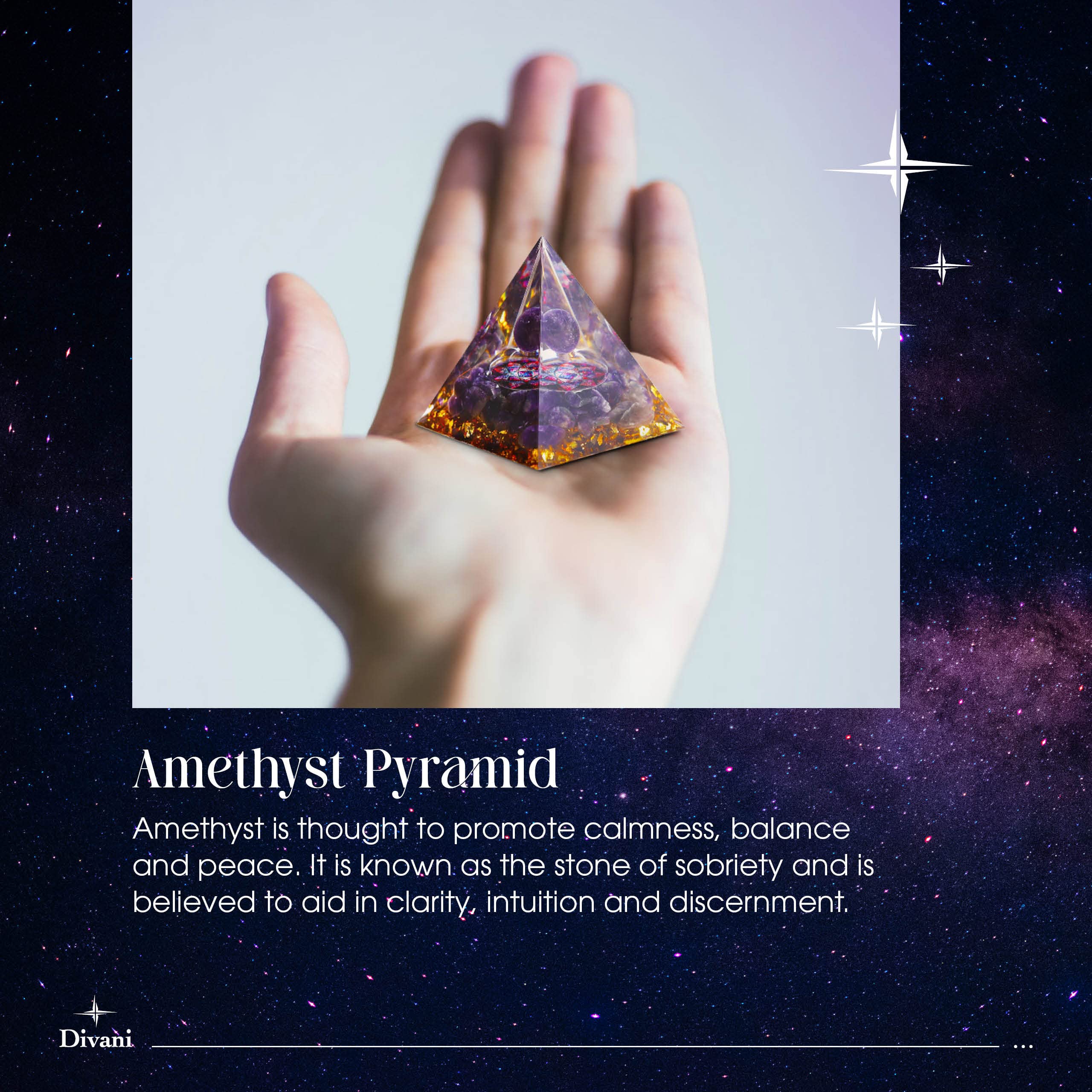 Moonstone Crystal Orgone Pyramid - Amethyst Ball Lotus - Ogan Crystal Energy Tower - Nature Reiki Healing Chakra Crushed Stone J