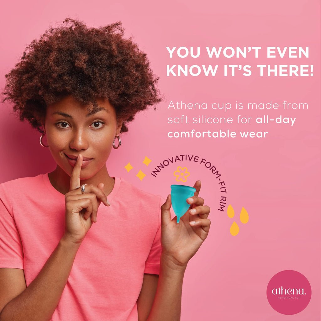 Athena Menstrual Cups - Small - The Original Softer Reusable Period Cups for Women - for Light to Regular Flow - No Shift Menstr