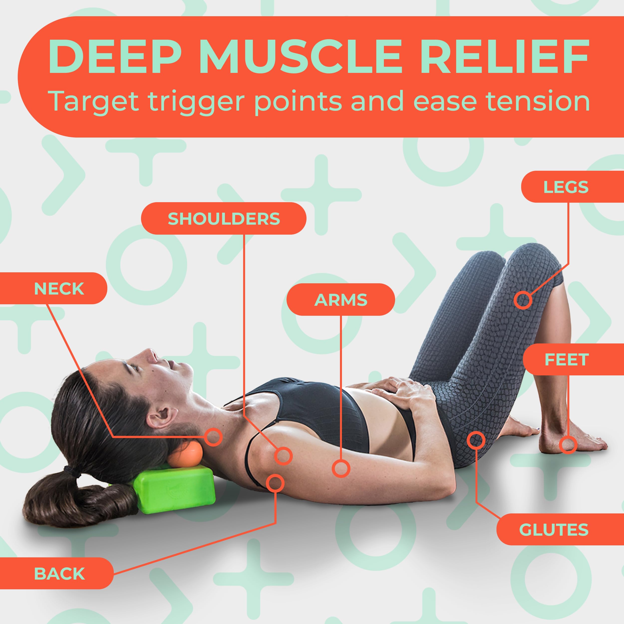 Deep Recovery Sport Myofascial Release Balls (Set of 2) - Extra Firm Lacrosse Ball Massage Ball Therapy - Deep Tissue Massage Ba