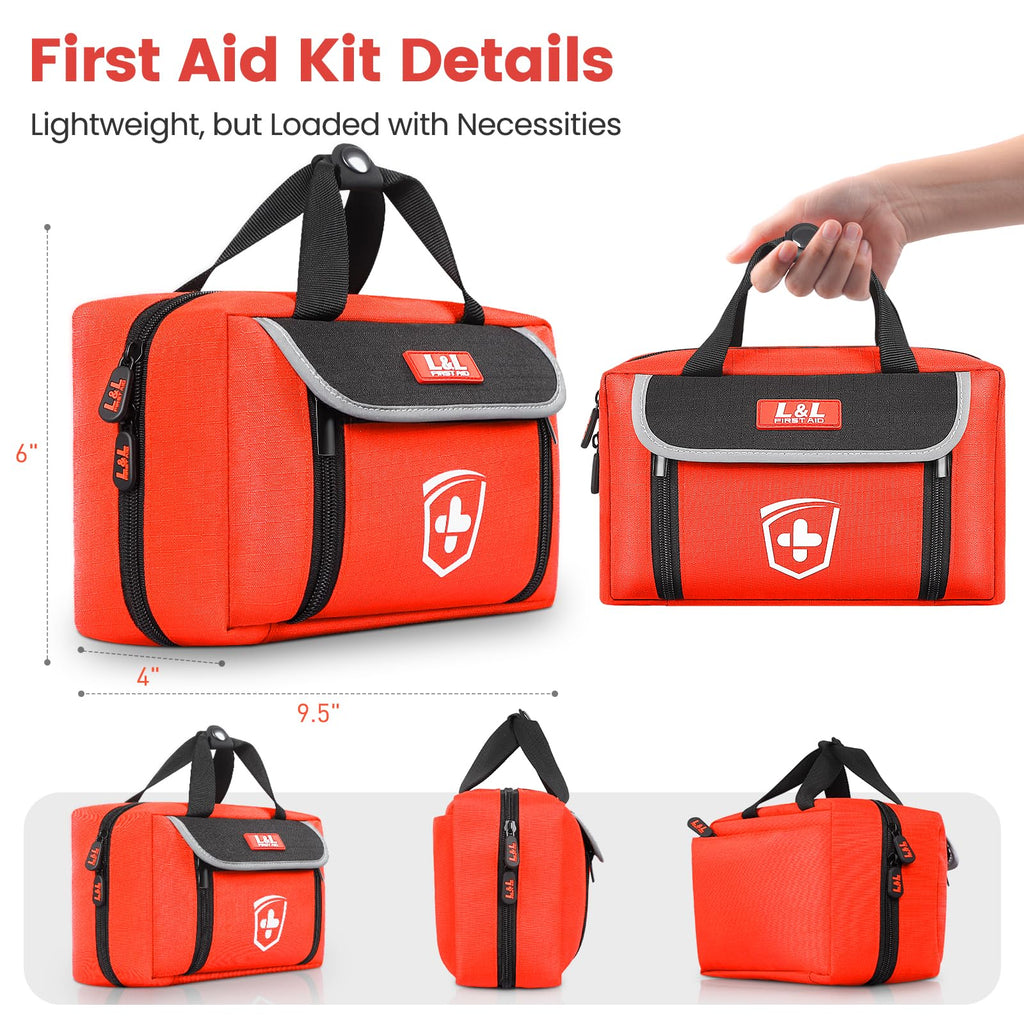 First Aid Kit for Car, 350 Piece Survival Gear and Supplies for Car Home Travel Hiking, First Aid Kit Survival Kit, Waterproof E
