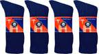 12 Pairs of Cotton Diabetic Neuropathy Crew Socks (9-11, Fits Men's shoe size 7-9.5, Navy)
