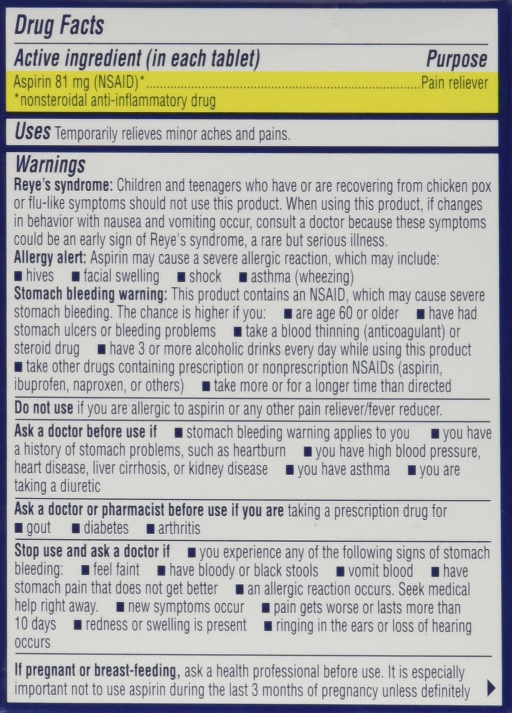 St. Joseph Low Dose Aspirin-- 81 mg - 120 Tablets