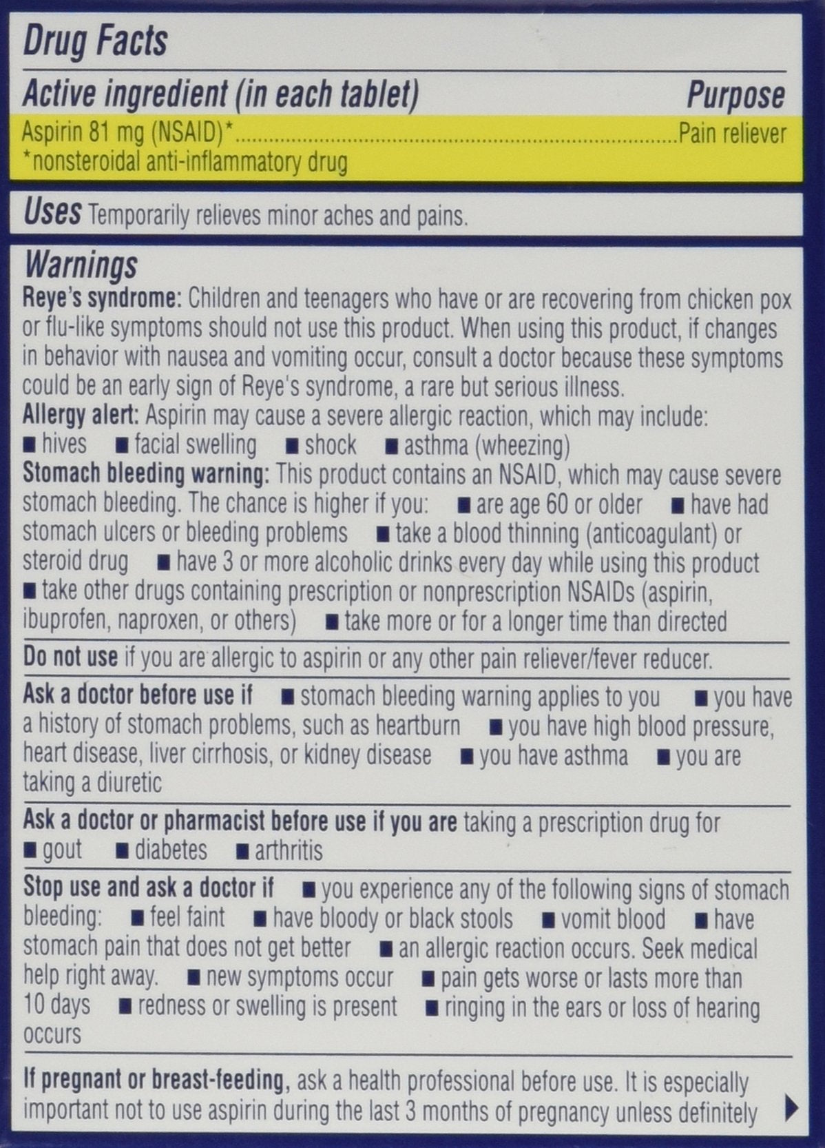 St. Joseph Low Dose Aspirin-- 81 mg - 120 Tablets