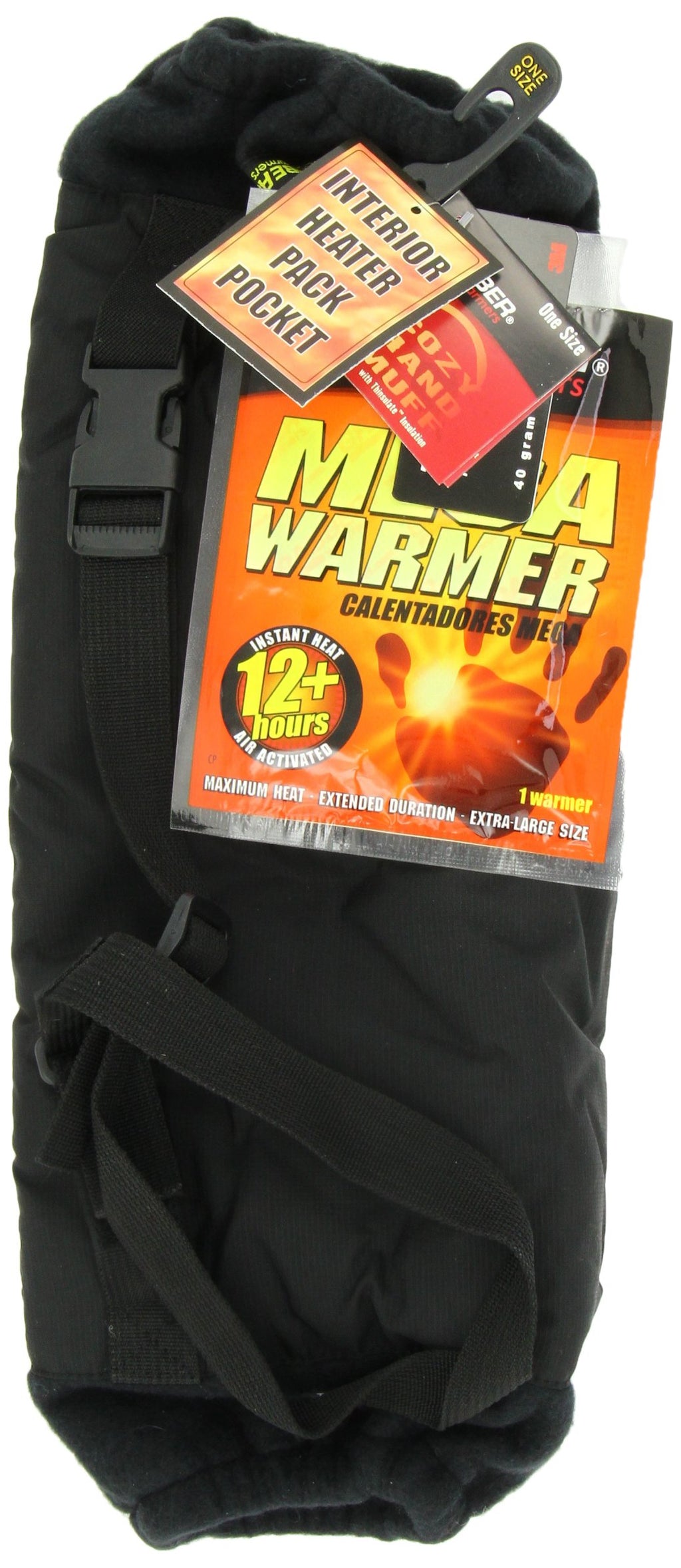 Grabber Warmers Cozy Thinsulate Muff with Inner Warmer Pocket (Black): Free Grabber Mega Warmer