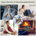 Microwavable Booties for Discomfort Reduction, Heated Foot Warmers for Reduce Aching, Foot Heater, Microwave House Shoes for Col