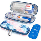 LengKe Insulin Cooler Travel Case - Small EVA Diabetes CoolerTravel Case with 2 TSA Approved Ice Packs, Waterproof Medicine Trav