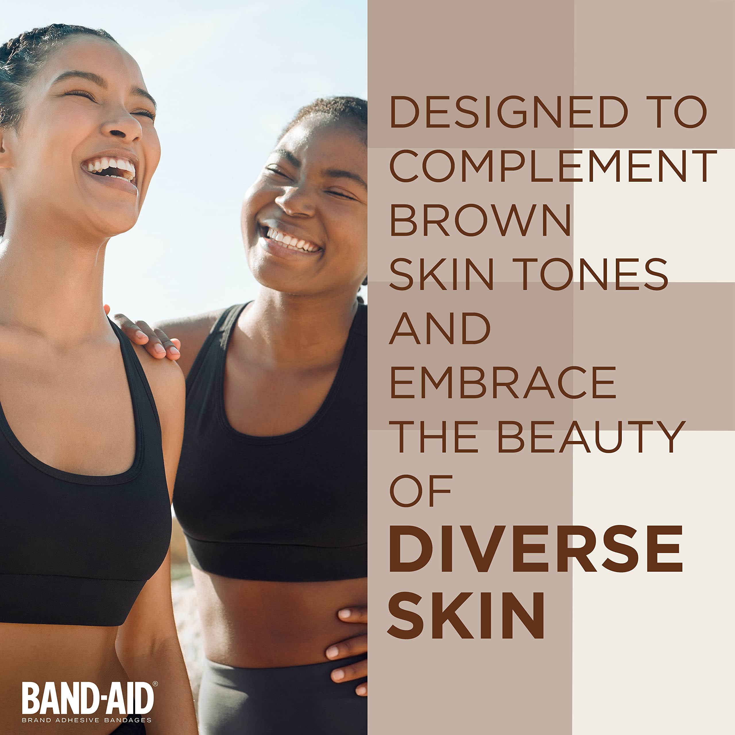 Band-Aid Brand Ourtone Adhesive Bandages, Flexible Protection & Care of Minor Cuts & Scrapes, Quilt-Aid Pad for Painful Wounds,