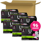 U by Kotex Balance Ultra Thin Pads with Wings, Heavy Absorbency, 96 Count (6 Packs of 16) (Packaging May Vary)