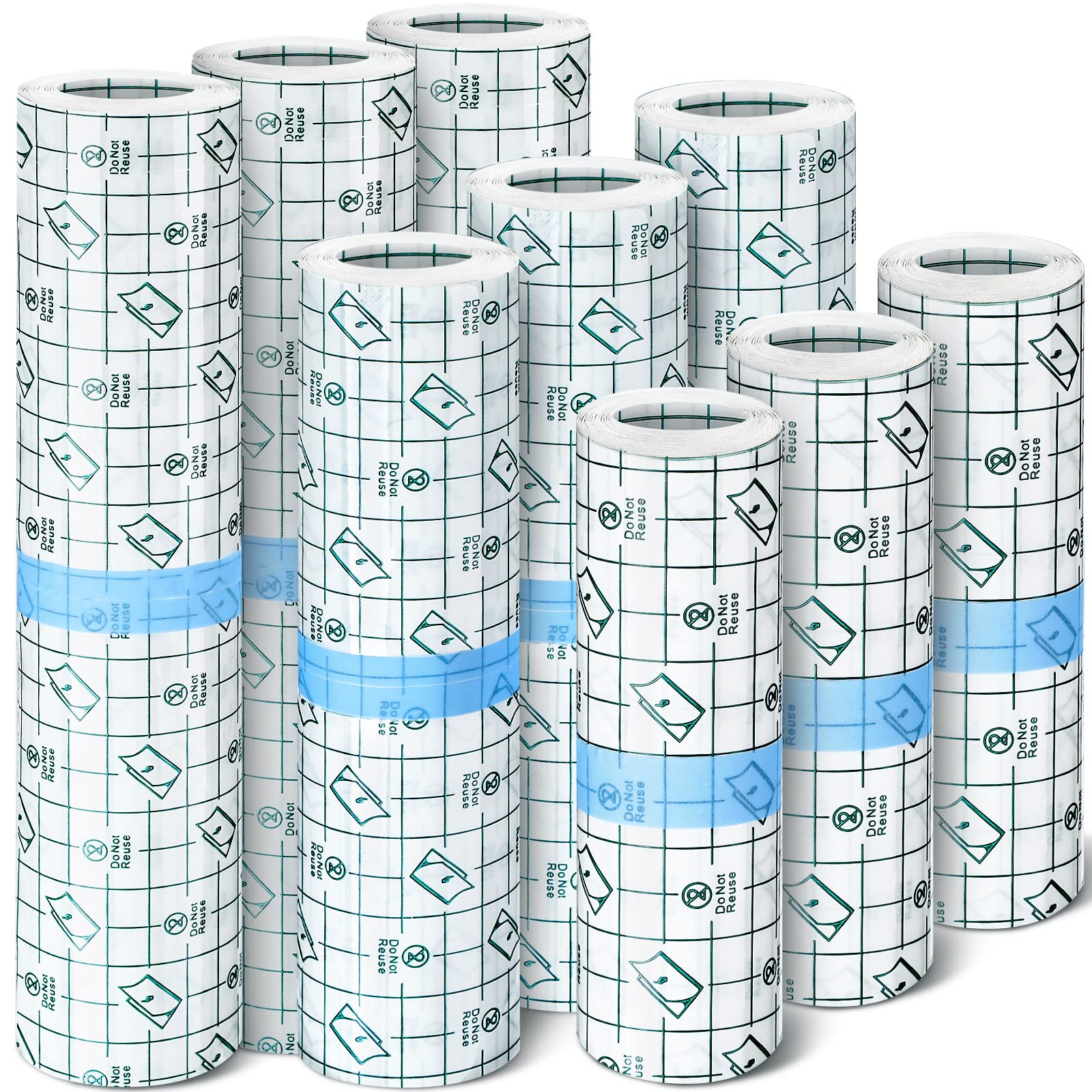 Nuanchu 9 Rolls Waterproof Bandages Transparent Film Dressing Roll Stretch Clear Adhesive Bandages Shower Dressing Tape for Show