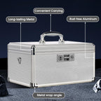 ZORVIDSON Medicine Lock Box, First Aid Kit Medication Storage Box with Lock, Layered Aluminum Daily Medicine Box with Key Family
