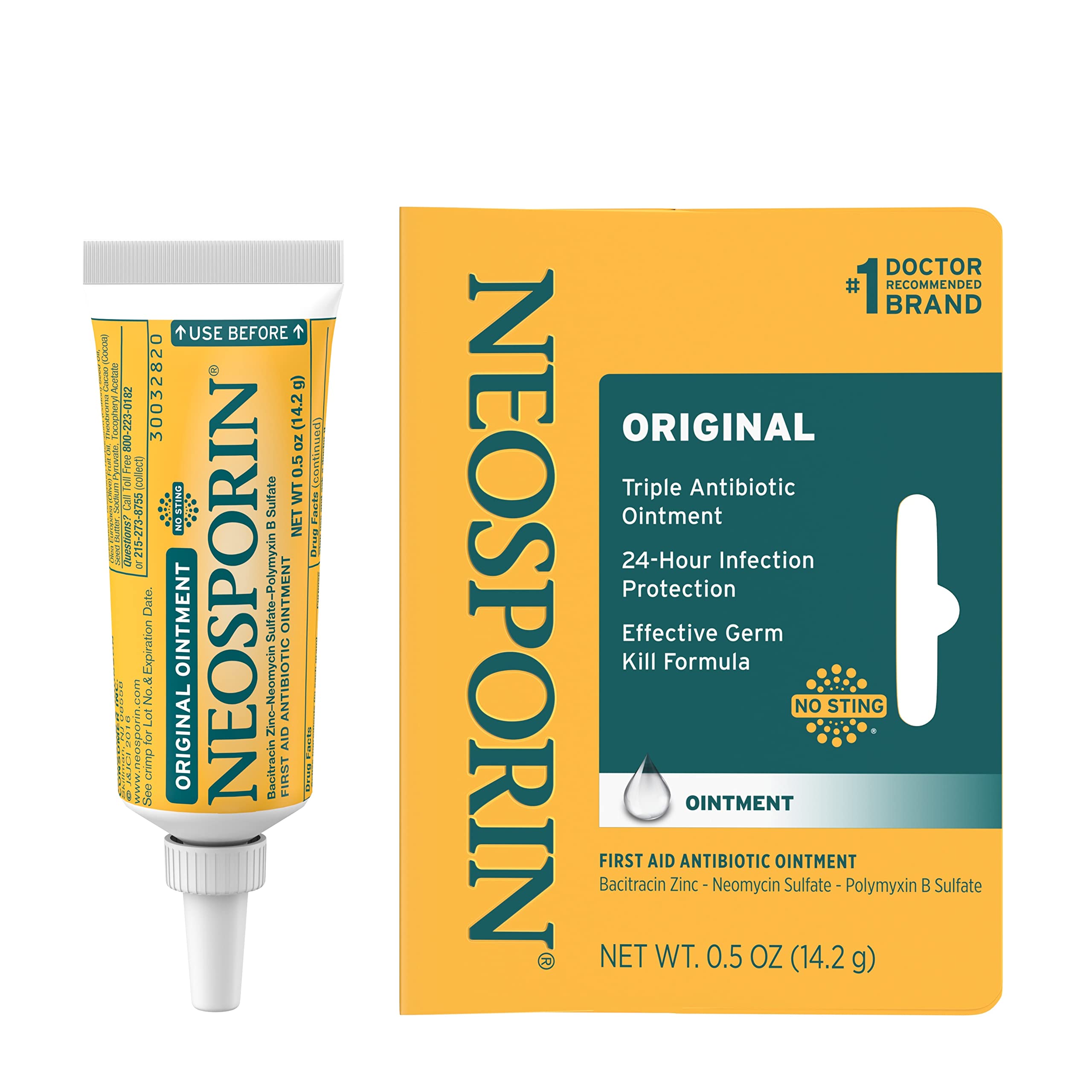 Neosporin Original First Aid Antibiotic Ointment with Bacitracin Zinc for Infection Protection, Wound Care Treatment & Scar Appe