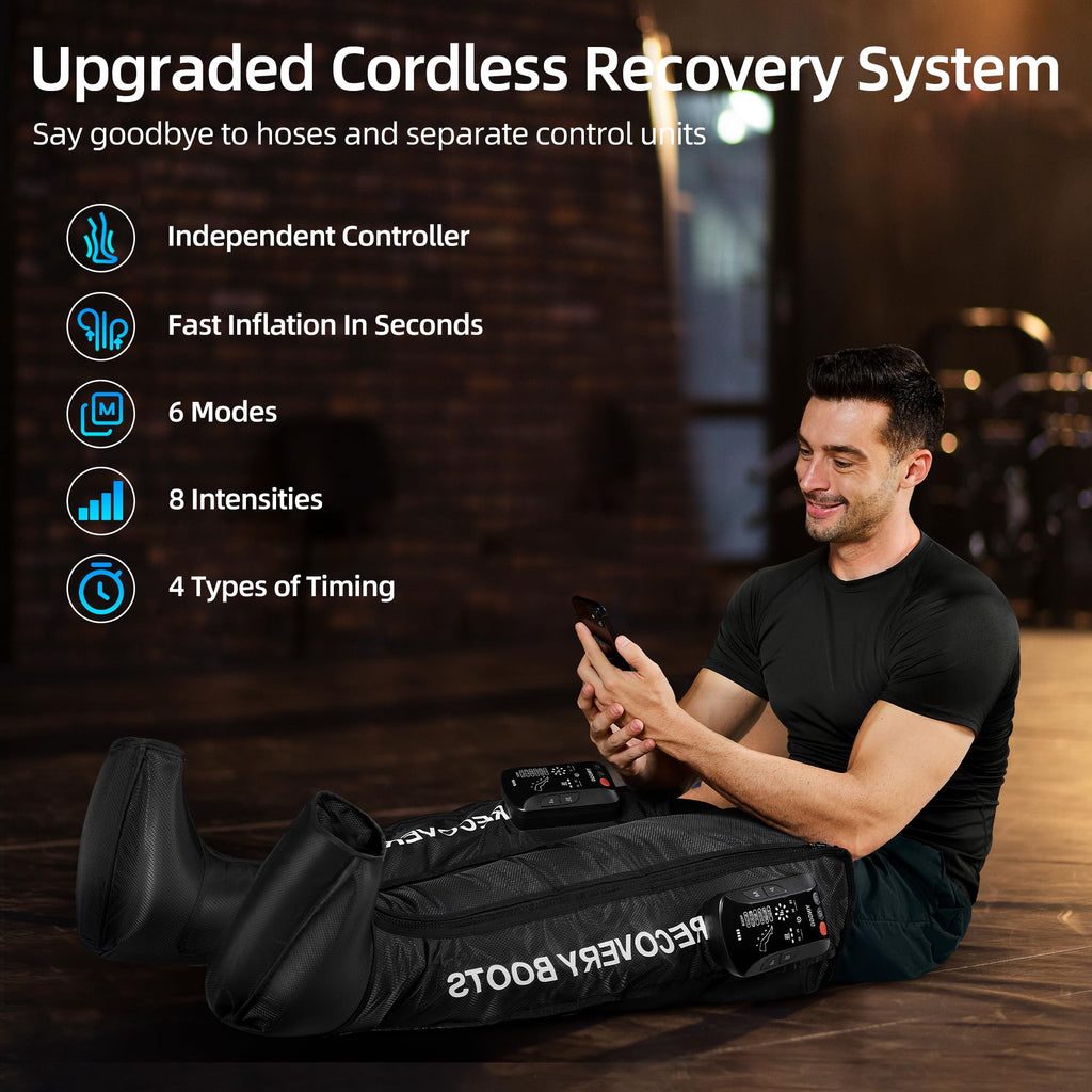 YINGGG Leg Compression Massager with Heat, Cordless Recovery System for Improved Circulation and Fast Recovery, Professional Foo