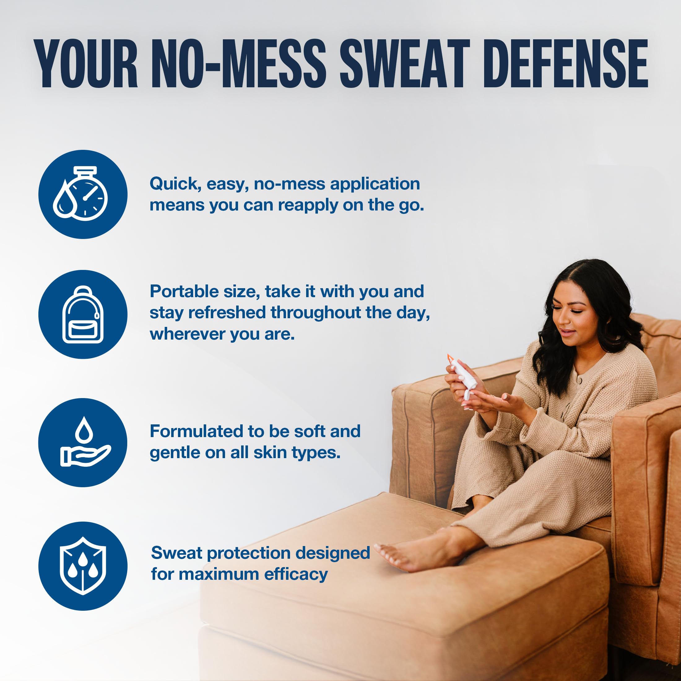 Carpe Sweat Absorbing Foot Lotion, A dermatologist-recommended solution to stop sweaty, smelly feet, Helps prevent blisters, Gre