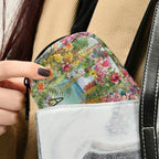 Custom Pill Box 7 Day Pill Case Bag Oil Painting Hawaii Flowers Personalized Name Travel Pill Organizer Bag with Zipper Portable