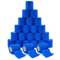 [24Pack 2 x5 Yards] Blue-Self Adhesive Bandages Pre Wrap, Athletic Elastic Cohesive Bandage for Sports, Injuries, Treatments, an