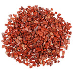 SUNYIK Natural Red Jasper Tumbled Chip Stone, Root Chakra Crystal Pillow for Healing Reiki, Sphere Sculpture Figurine Point Disp