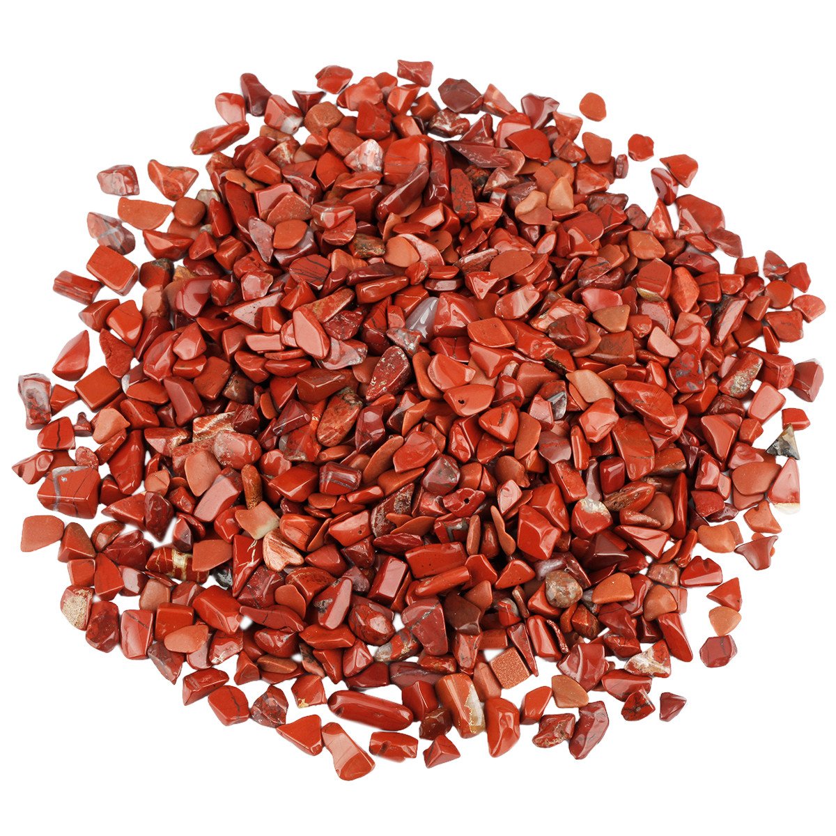 SUNYIK Natural Red Jasper Tumbled Chip Stone, Root Chakra Crystal Pillow for Healing Reiki, Sphere Sculpture Figurine Point Disp