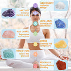 Healing Crystals for Beginners - 7 Chakra Stones and Crystals Healing Collection -Including Amethyst, Rose Quartz, Lapis Lazuli,