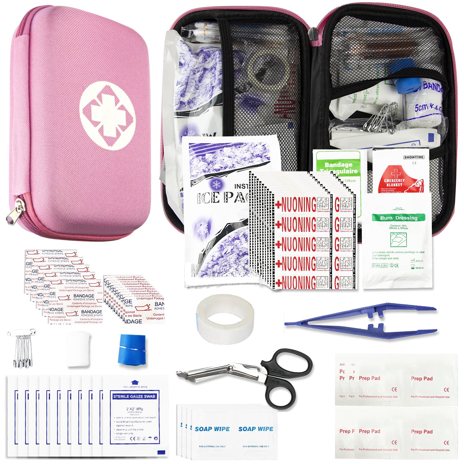 276PCS Small Travel First Aid Kit Supplies for Business, First Aid Emergency Set Backpacking Essentials Items Trauma Survival Ki