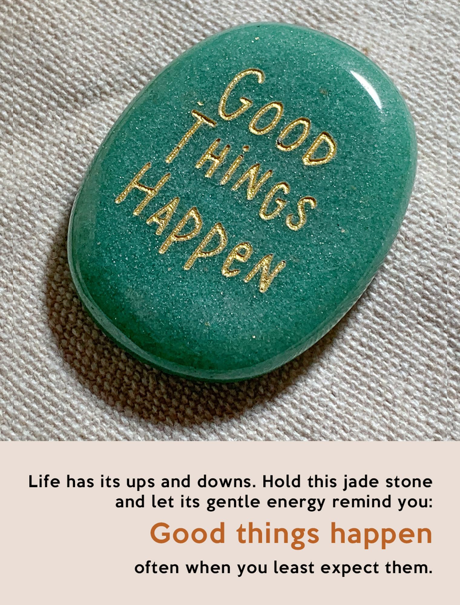 SOLICIEL Lucky Jade Healing Crystal, Going to College Gifts, Thinking of You for Women & Men, Long Distance Relationship, Farewe