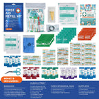 SuccorWare 90 Pieces First Aid Refill Kit - Wound Care Kit Includes Bandages for Home, Travel, Hiking - Portable Replacement Kit