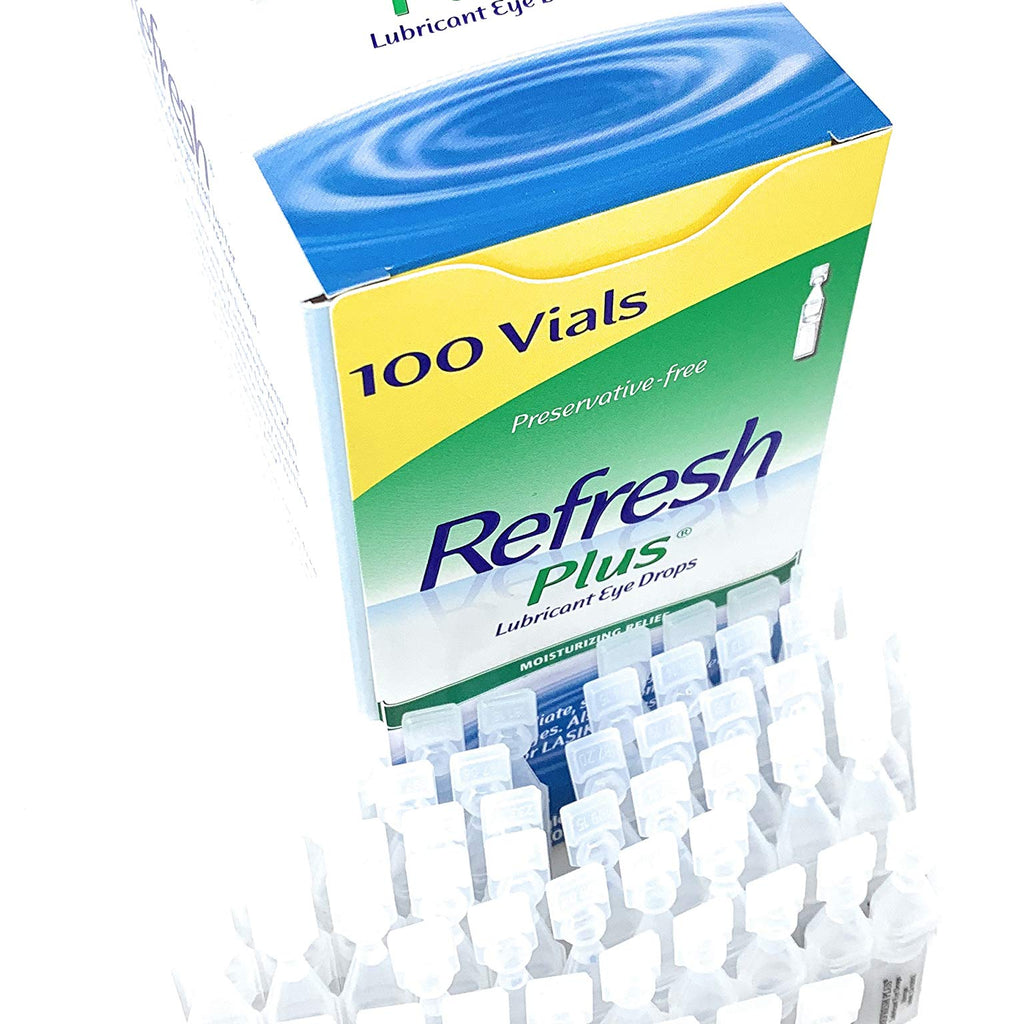 Allergan Refresh Plus Lubricant Eye Drops Single-Use Vials, Clear, (100 Count (Pack of 1))