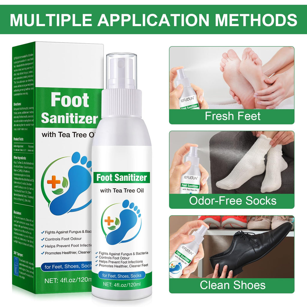 Tea Tree Oil Foot Spray, Transparent Foot Spray Refreshing, Natural Tea Tree Oil Spray 120ML
