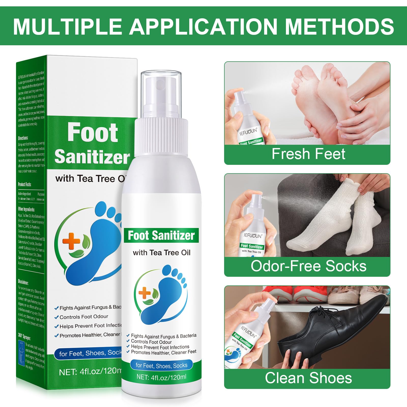 Tea Tree Oil Foot Spray, Transparent Foot Spray Refreshing, Natural Tea Tree Oil Spray 120ML