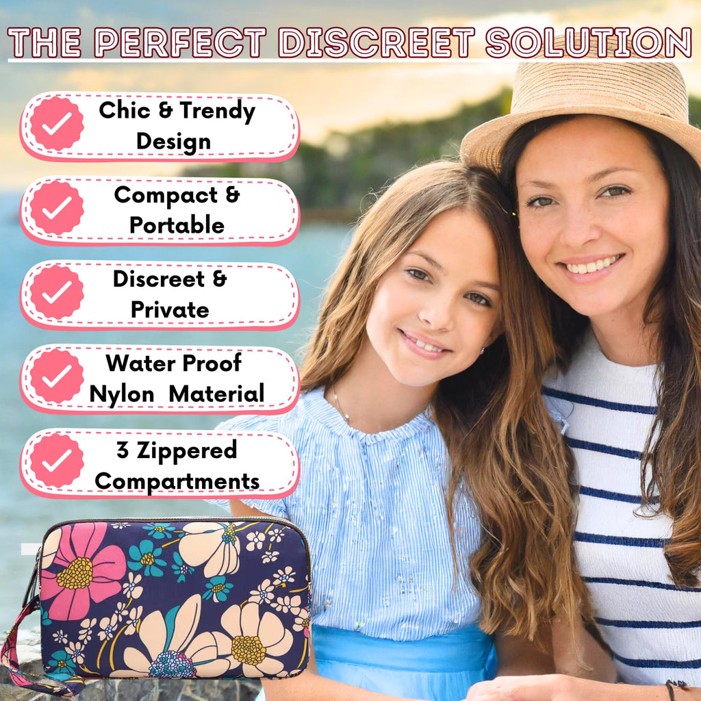 First Period Pal Pack to-Go Kit | 24 pcs | First Period Kit for Tweens | Teen Period Kit| Discrete Period Bag, Pads, Panty Liner