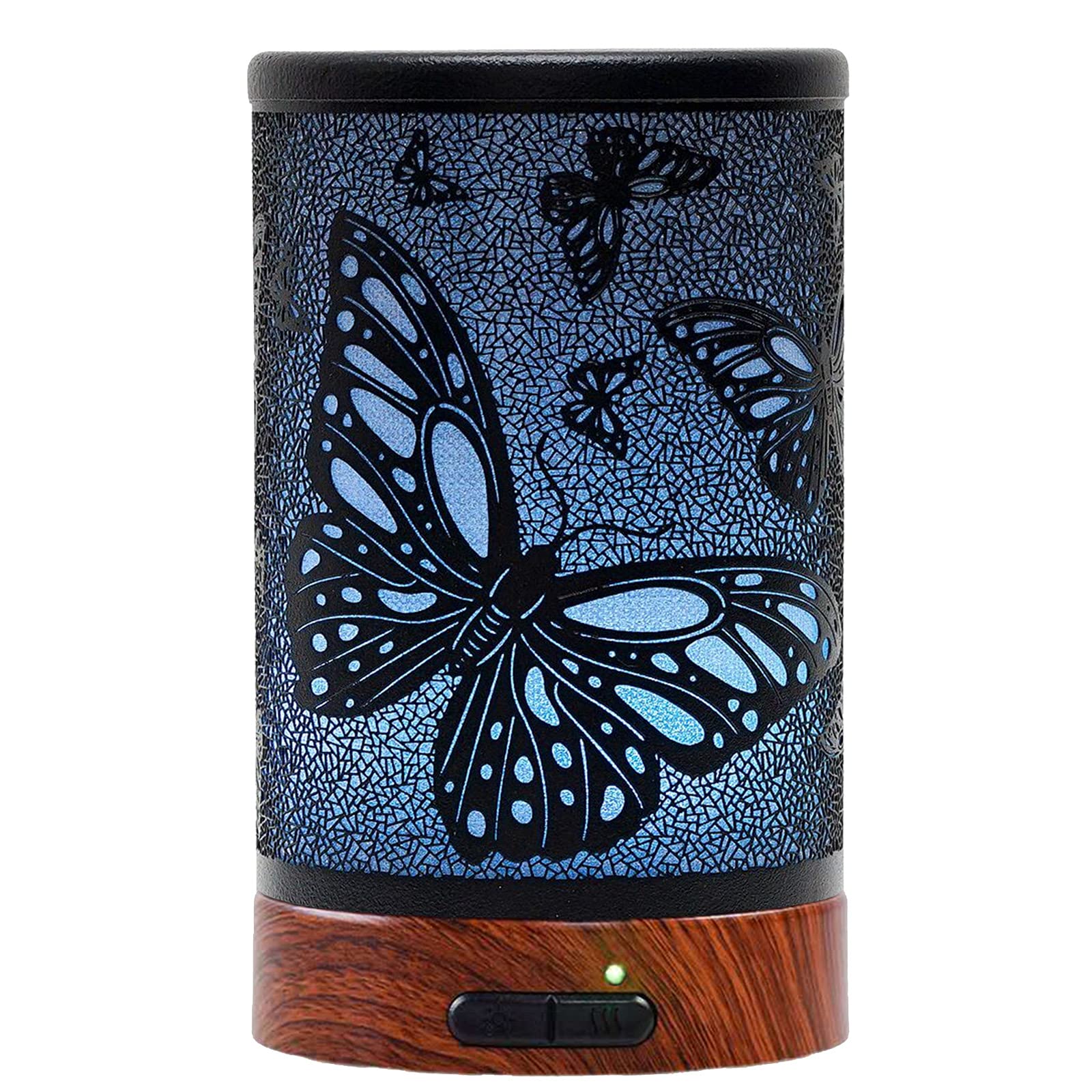 EQUSUPRO Essential Oil Diffuser 150ml Black Metal Aromatherapy Oil Diffuser Ultrasonic Cool Mist Diffuser with Auto Shut-Off Pro