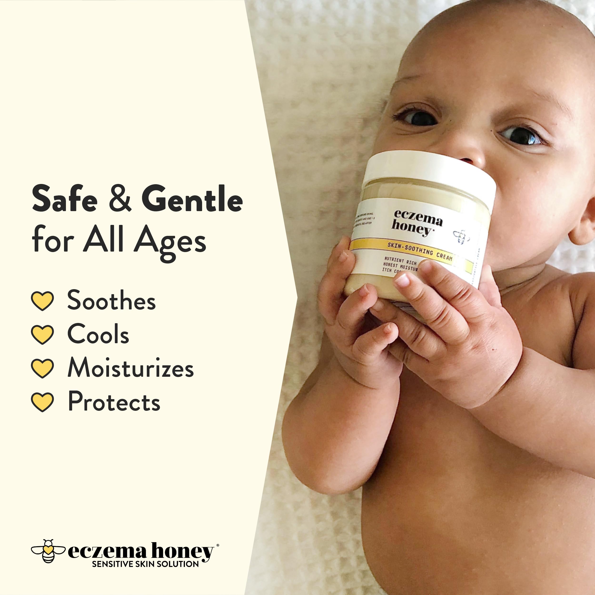 ECZEMA HONEY Original Skin-Soothing Cream - Organic Hand & Body Eczema Relief - Natural Honey Lotion for Dry, Itchy, & Irritable