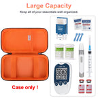 BOVKE Diabetic Supplies Travel Case, Storage Carrying Bag for Diabetes Testing Kit, Blood Glucose Monitor Meters, Test Strips, M