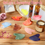 Sherr 12 Pcs Gua Sha Facial Tools Resin Heart Shaped Massage Guasha Tool for Face Guasha Board for Face Body Skin Massage Spa Ac
