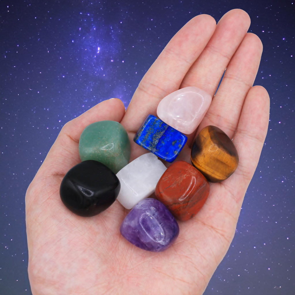 chakra Stones Healing crystals Set of 8, Tumbled and Polished, for 7 chakras Balancing, crystal Therapy, Meditation, Reiki, or a