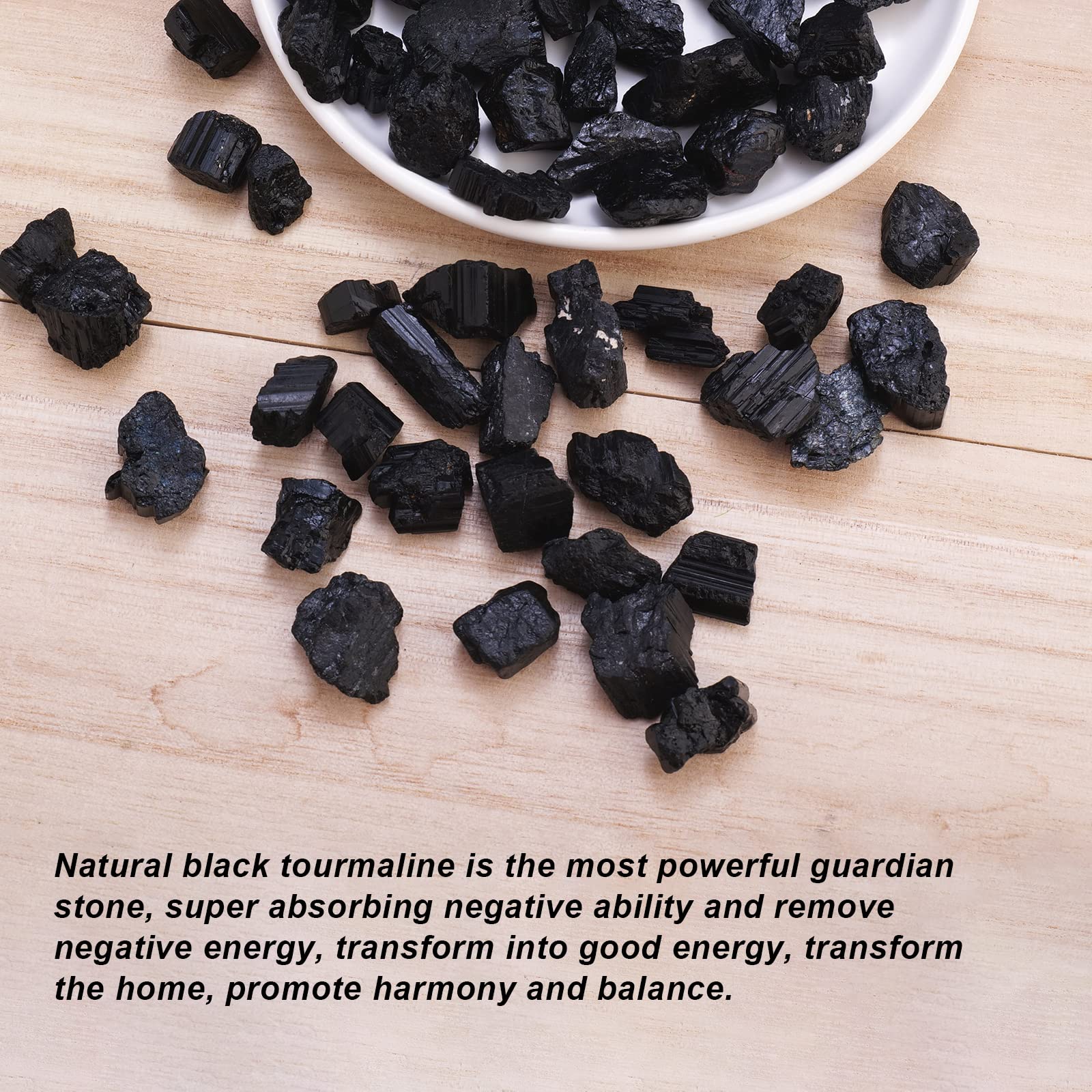Apengshi Natural Black Tourmaline Raw Stone 1/2 lb(230g) Bulk Rough Natural Reiki Energy Purification Negative Energy Healing Cr