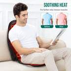 Snailax Memory Foam Massage Seat Cushion, Back Massager with Heat, Seat Massager, Chair Massager, Massage Chair Pad for Home Off