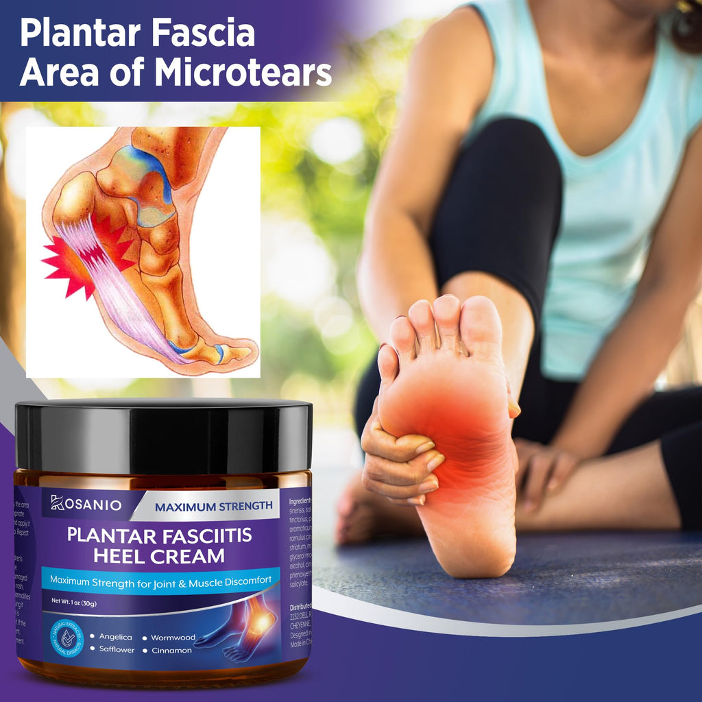 KOSANIO Plantar Fasciitis Relief Cream - Heel Discomfort Relief for Plantar Fasciitis, Foot, Knee - 30g / 1 oz