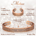 Copper Bracelets for Women & Lymphatic Drainage Ring, Magnetic Lymph Detox Ring and Magnetic Copper Bracelet, 100% Solid Pure Co