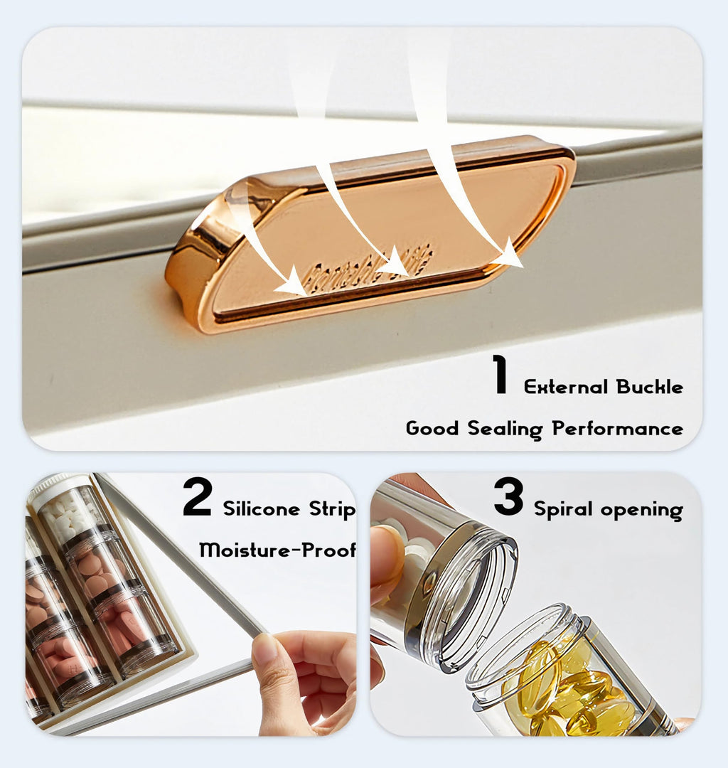 MURRI&MURRDI Upgraded Pill Organizer 3 Times a Day,Daily Pill Box Container with 21 Compartments,Large Weekly Medicine Case 7 Da