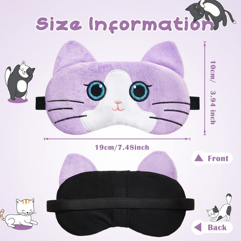 6 Pcs Sleep Mask for Kids Cute Animal Sleeping Eye Cover Soft and Lightweight Eyeshade Kawaii Sleep Mask Funny Animal Cat Blindf