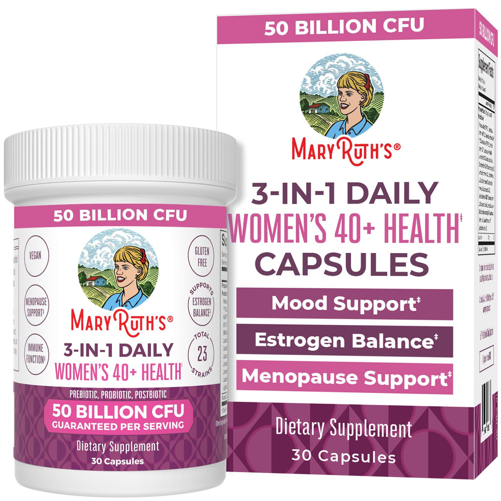 MaryRuth Organics 3-in-1 Daily Health 40+ Probiotics for Women | Clinically Tested | Estrogen Supplement for Women | 50 Billion 