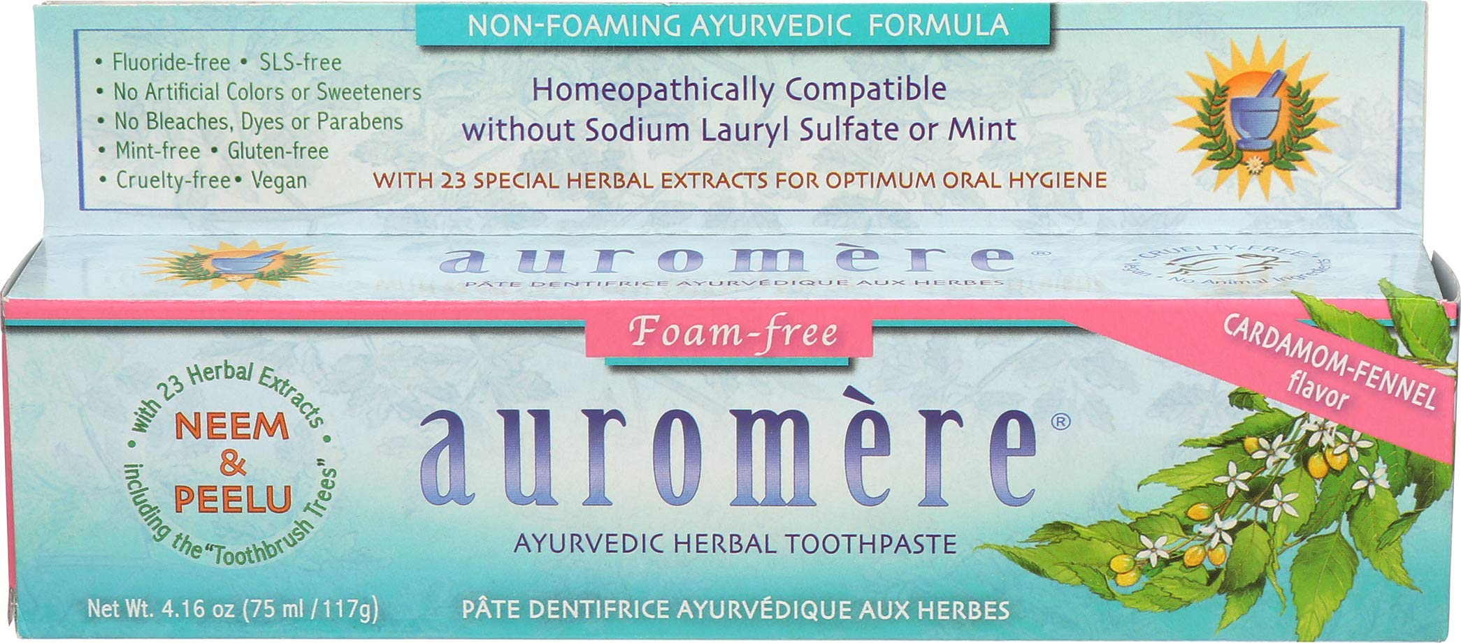 Auromere Foam Free Cardamom Fennel Toothpaste (5 Pack) 5