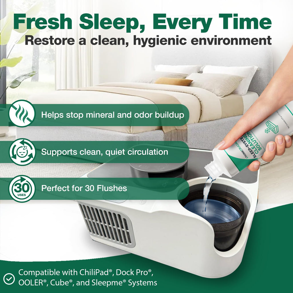 Think Crucial [30x Uses Sleep System Cleaner - Compatible with Chilipad, Chili Sleep Dock Pro, OOLER & Cube Cooling Pad Systems