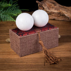 THY COLLECTIBLES White Marble Stone Chinese Healthy Exercise Massage Baoding Balls