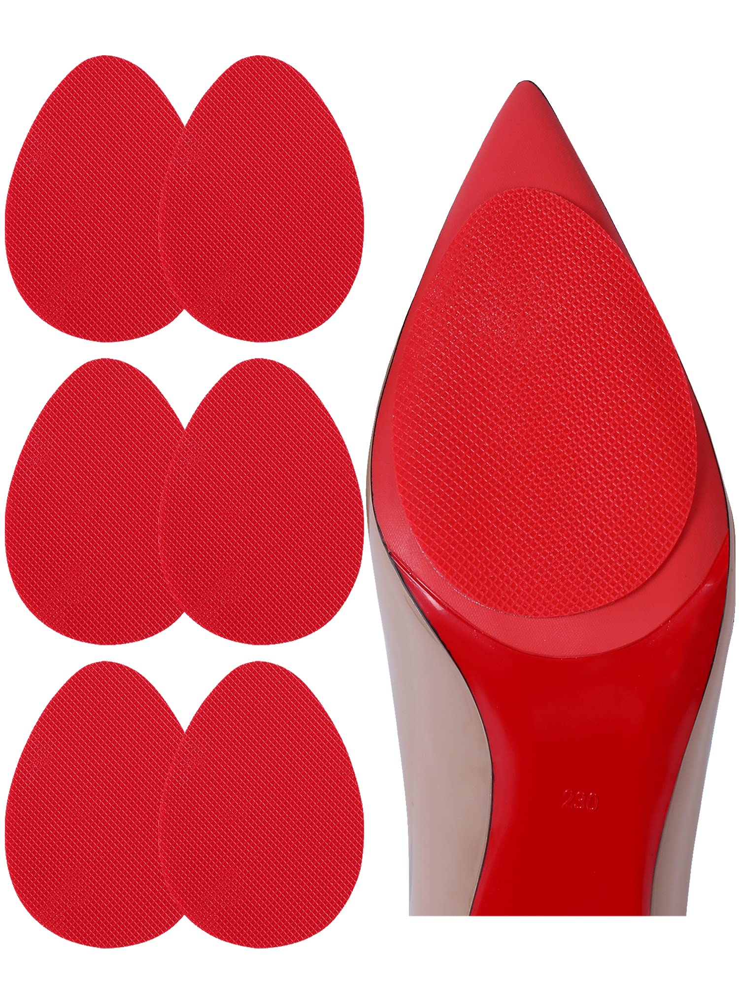 CZBYXA12 Red Bottom Shoe Sole Protector Compatible with Christian Louboutin Heels | Non-Slip Sole Pads for Shoes | Anti-Slip Gri